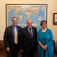 Pictured here are, from left to right: Todd Osman, Pennsylvania Congressman Mike Doyle, and Judy Meiksin